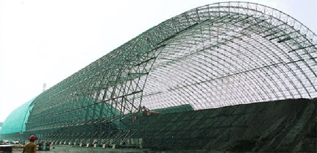 商丘热电厂螺栓球网架干煤棚